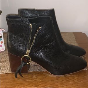 Franco sarto black leather booties